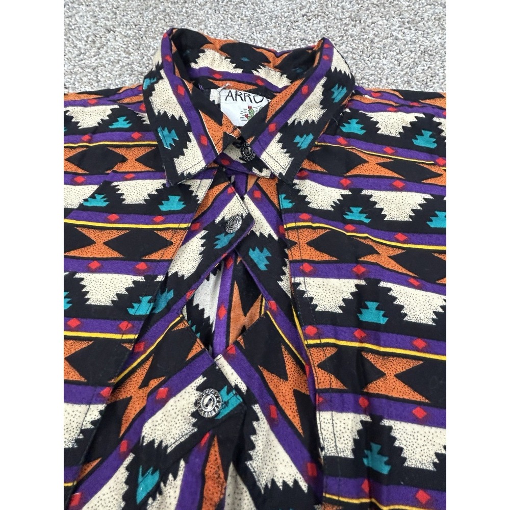 Vintage Arroyo Shirt Western Rodeo Southwest Aztec Size Large Blouse #0029